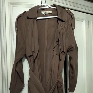 Pink Martini Long Brown Belted Jacket